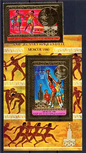 Zentralafr. Rep. 686 A + Bl. 89 A postfrisch Olympia 1980 Moskau #JR938