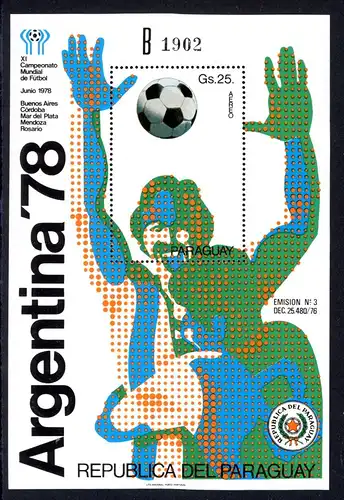 Paraguay Block 324 postfrisch Fußball WM 1978 #JR979