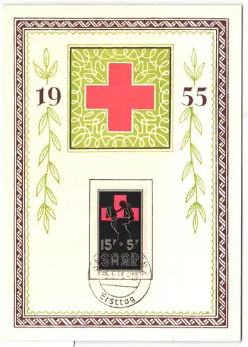 Saarland 360 auf Ausstellungskarte Rotes Kreuz #JQ118