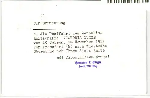 BRD Bund 160 auf Postkarte portogerechte LuPo Drucksache Zeppelin #JQ073