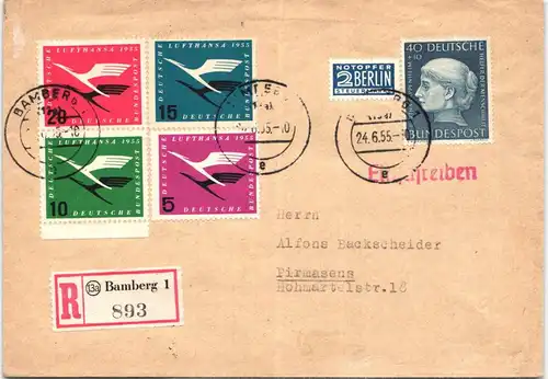 BRD Bund 205-208, 203 auf Brief als Mischfrankatur #JQ082