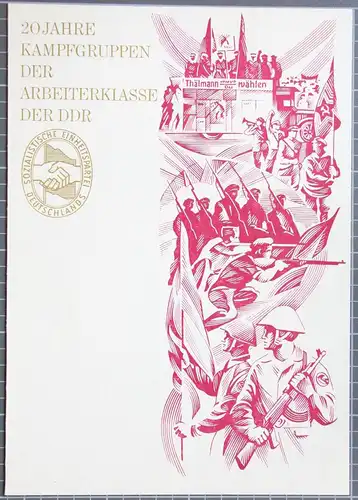 DDR Block 39 u.a. auf Brief Erstagsblatt Kampfgruppen #JQ153
