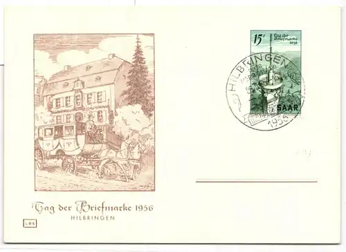 Saarland 369 auf Ausstellungskarte Tag der Briefmarke #JQ123