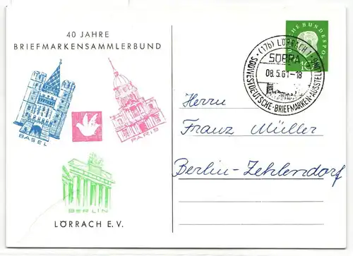 BRD Bund PP als Ganzsache Lörrach #JQ310