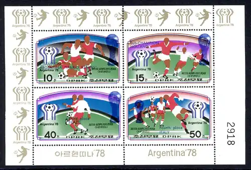 Korea KB mit A 1676-1679 postfrisch Fußball WM 1978 #JR997