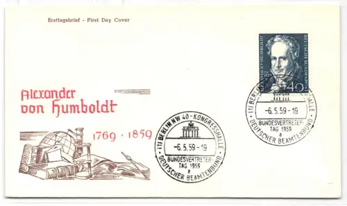 BRD Bund 308 als Ersttagsbrief Sonderstempel Berlin NW 40 #JP753