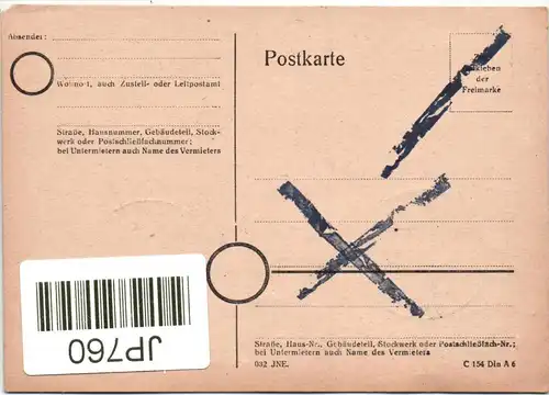 SBZ 212 auf Postkarte Berlin Deutschlandtreffen #JP760