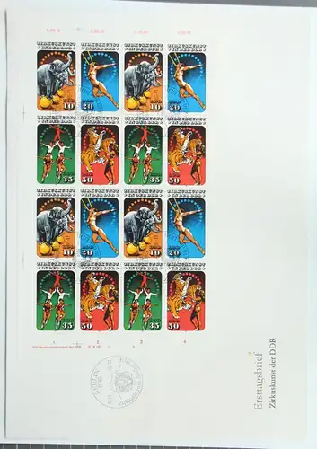 DDR 2983-2986 als Ersttagsbrief kompletter Bogen #JP766