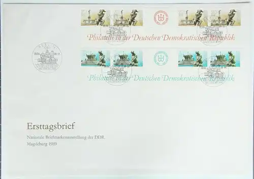 DDR 3265-3266 als Ersttagsbrief Bogenteile mit anhängendem Zwischensteg #JP765