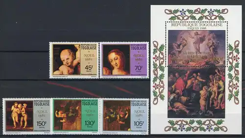Togo 1623-1627 + Bl. 192 postfrisch Raffael, Kunst #JS020