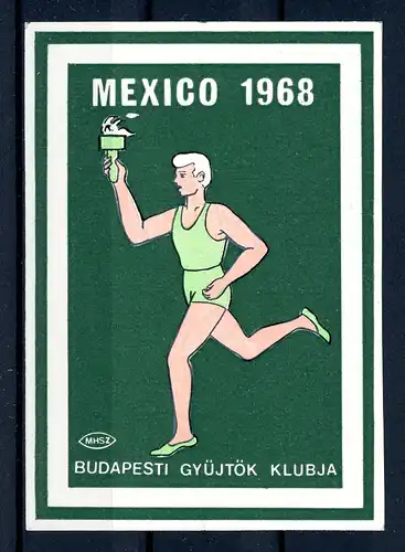 Ungarn Vignette Olympiade Mexiko 1968 #JS053