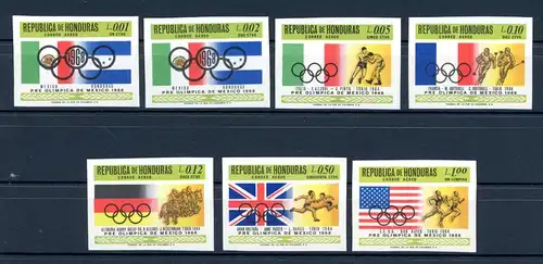 Honduras 702-708 postfrisch Pre Olympia 1968 Mexiko #JS064