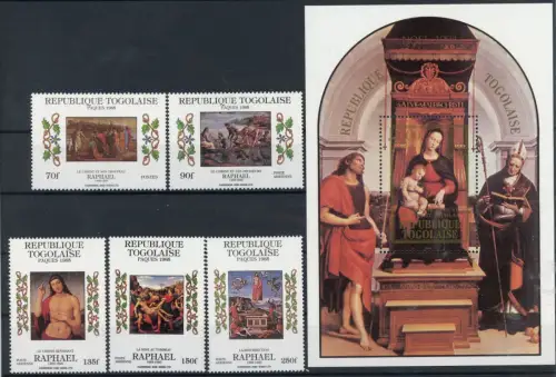 Togo 1850-1854 + Bl. 263 postfrisch Raffael, Kunst #JS019
