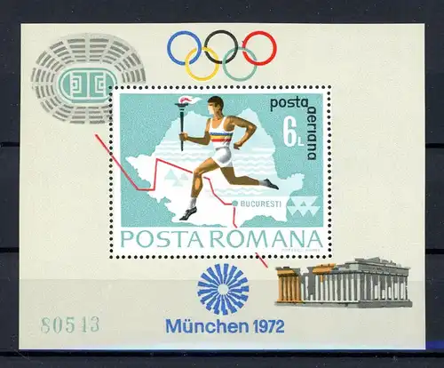 Rumänien Block 93 postfrisch Olympia München 1972 #JS086
