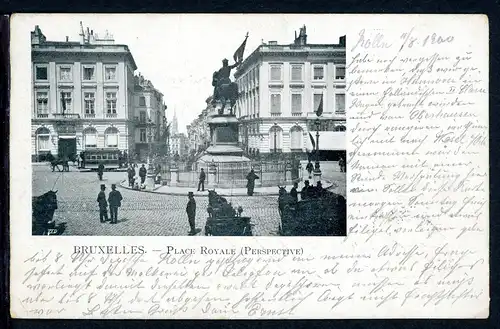 AK Brüssel/ Belgien Place Royal 1900 #JS194