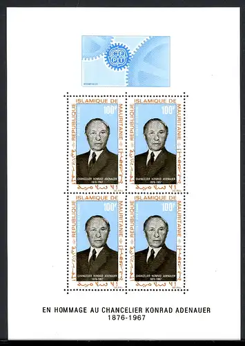 Mauretanien Block 9 A postfrisch Adenauer #JS520