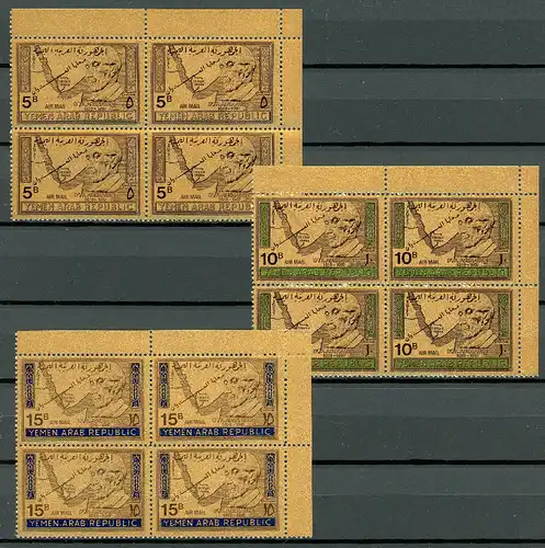 Nordjemen 4er Bl. 734-736 Eckrand postfrisch Adenauer #JS492