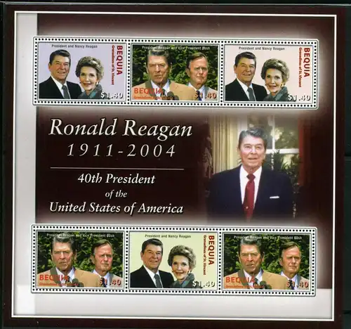 Bequia St. Vincent 395-398 postfrisch Reagan #JS537