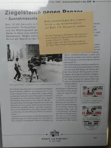 Themensammlung Kampf um Freiheit im Deutsche Post Vordruck #LY071