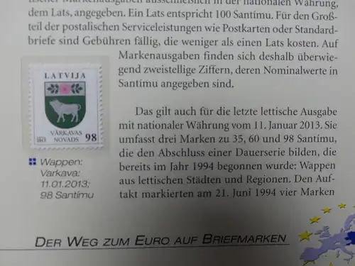 Themensammlung Der Weg zum Euro im Deutsche Post Vordruck #LY085