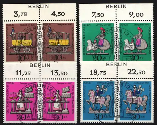 Berlin 348-351 gestempelt Oberrand Zudruck Berlin #JP919