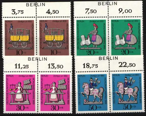 Berlin 348-351 postfrisch Oberrand Zudruck Berlin #JP918