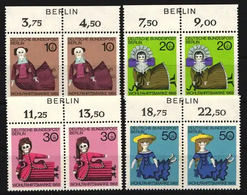 Berlin 322-325 postfrisch Oberrand Zudruck Berlin #JP915