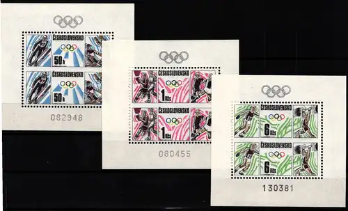 Tschechoslowakei Block 74-76 postfrisch Olympiade #JI676