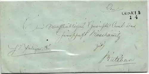 Vorphila auf Brief L 2 Cosel, 2 Briefe #JR135