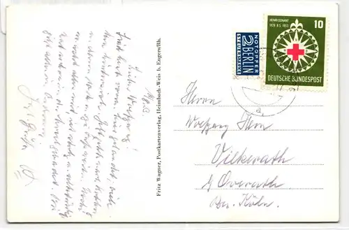 BRD Bund 164 auf Postkarte als Einzelfrankatur portogerecht #JR150