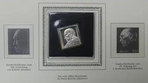 BRD Bund Themensammlung Adenauer mit Silberbriefmarke #JR212