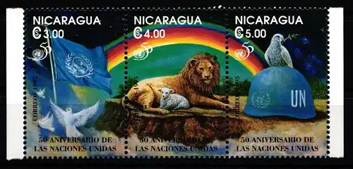 Nicaragua 3615-3617 postfrisch als Dreierstreifen #JQ537