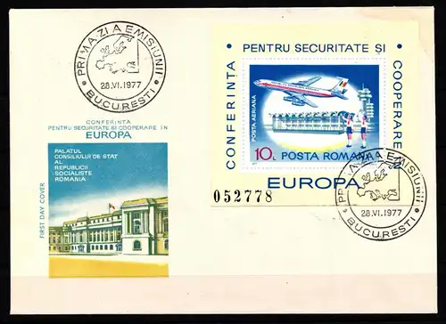 Rumänien Block 143 postfrisch als FDC #JT011