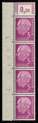 BRD Bund 179 y W DZ postfrisch Druckerzeichen und Bogennummer #JS662