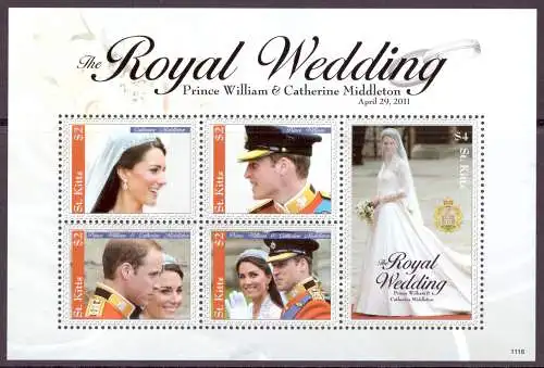 St. Kitts Nevis KB 1258-1262 postfrisch Royal Wedding #JT706