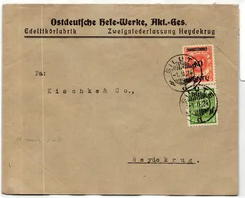 Memel 169 u.a. auf Brief mit lit. ZuF auf Firmenbrief #JM887