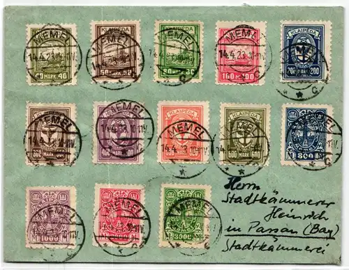 Memel 151-163 auf Brief Satzbrief, signiert #JM888