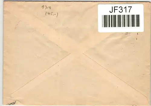 BRD Bund 174 auf Brief als Mischfrankatur portogerecht #JF317