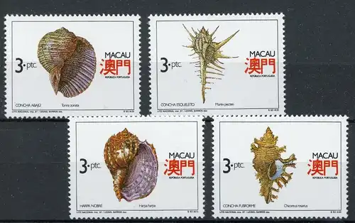 Macau 672-75 postfrisch Muscheln #JT852