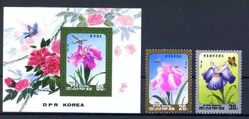 Korea 2752-2753, Block 216 postfrisch Schmetterling #JT882