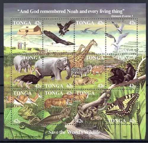 Tonga Block 9 postfrisch Schmetterling #JT914