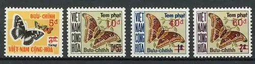 Vietnam Süd Portomarken 21-24 postfrisch Schmetterling #JT931