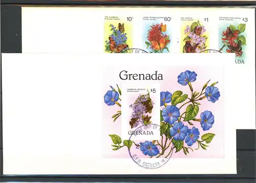 Grenada 1144-1147, Block 104 Schmetterling Ersttagesbrief/FDC #JU307