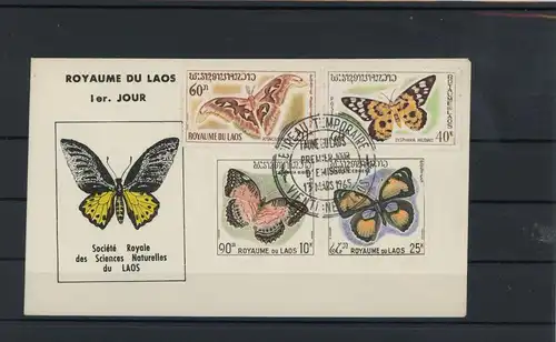 Laos 151-154 Schmetterling Ersttagesbrief/FDC #JU300