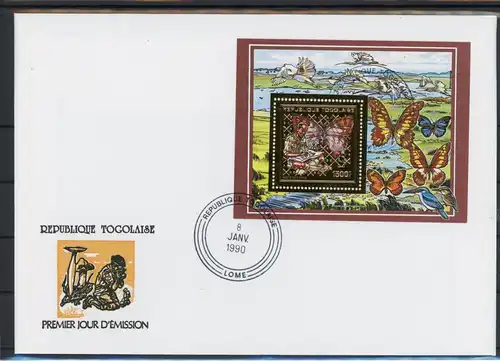 Togo Block 355 Schmetterlinge Ersttagesbrief/FDC #JU297