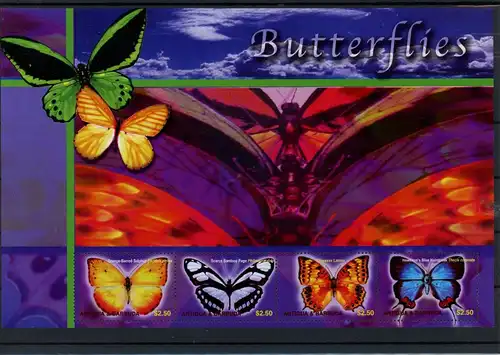 Antigua Barbuda Klb. 3997-4004, Block postfrisch Schmetterling #JU264
