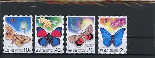 Korea Nord Kleinbogen 4569-4572 postfrisch Schmetterling #JU238