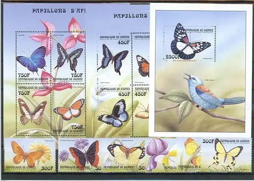 Guinea 2598-2603, Klb., Block 615 postfrisch Schmetterling #JU253