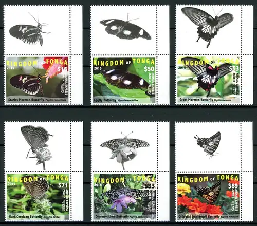 Tonga 2044-2049 ZF postfrisch Schmetterlinge #JU315