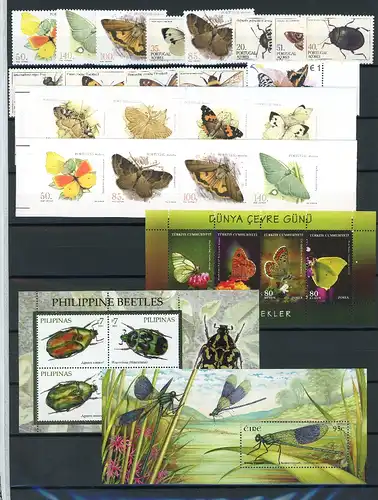 LOT Marken/Blöcke/MHeftchen Motiv "SCHMETTERLINGE" postfrisch #JU316